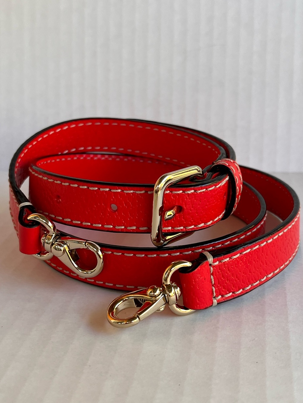 Kate Spade Red Leather Strap Silver Hardware